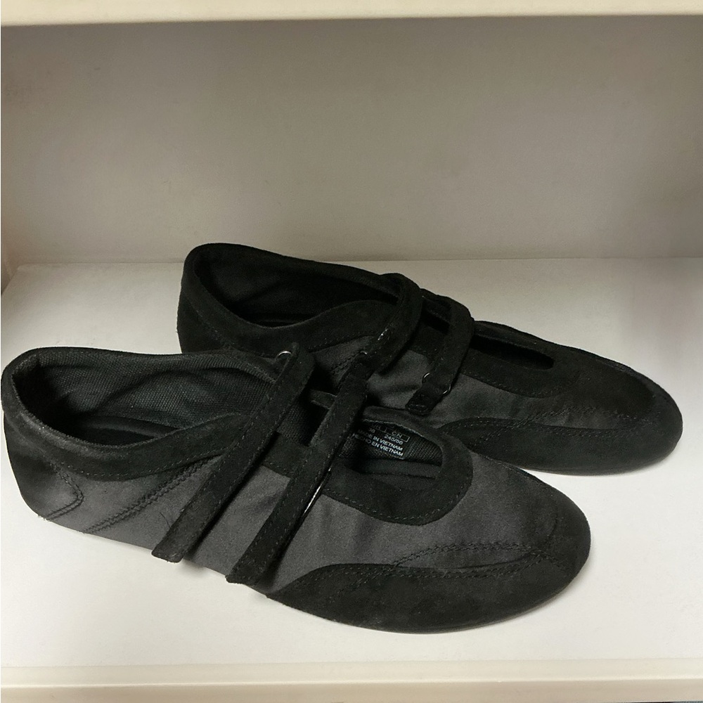 Black double Strap Mary Jane Ballet Flats